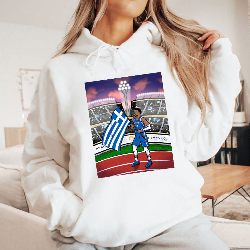 Giannis Antetokounmpo Greece’s Flag Bearer Paris 2024 Olympics Shirt