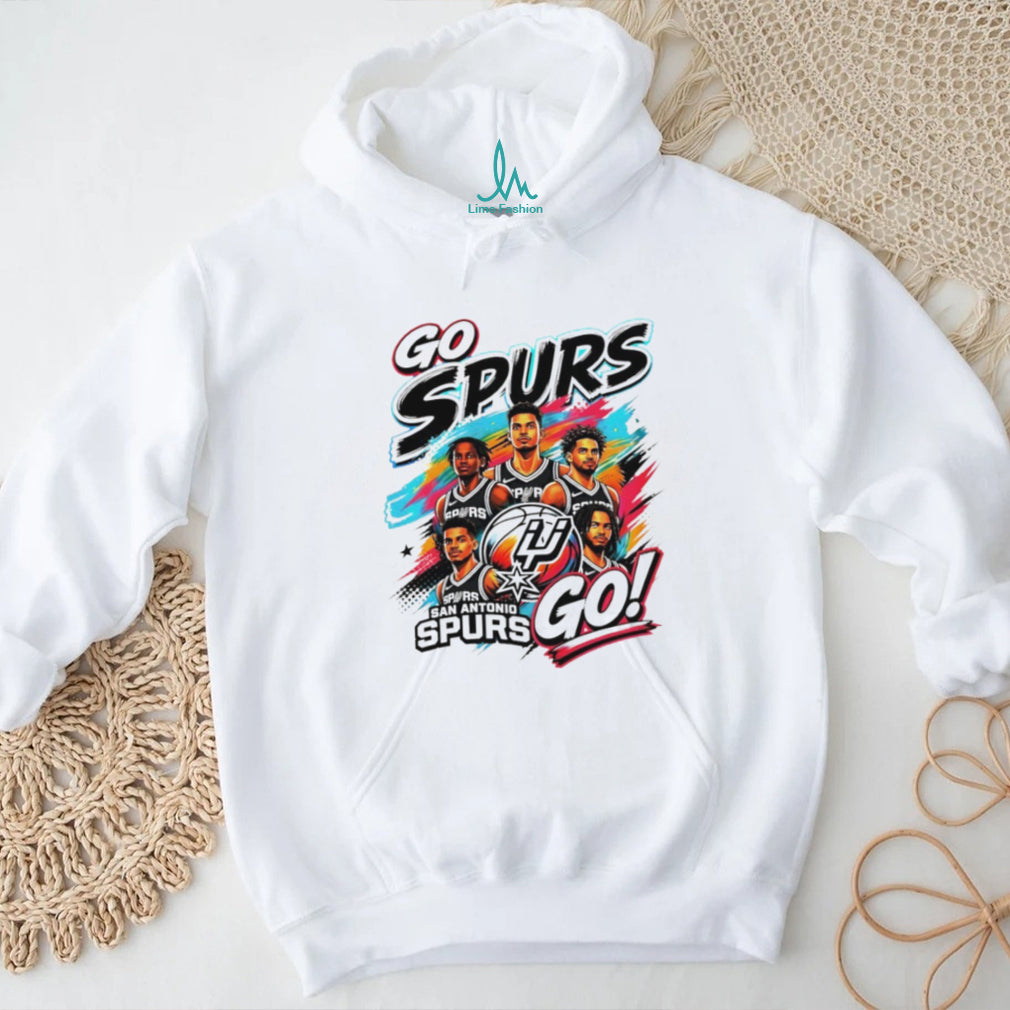 Go Spurs Go Team Roster Comic Style Basketball Fan T Shirt