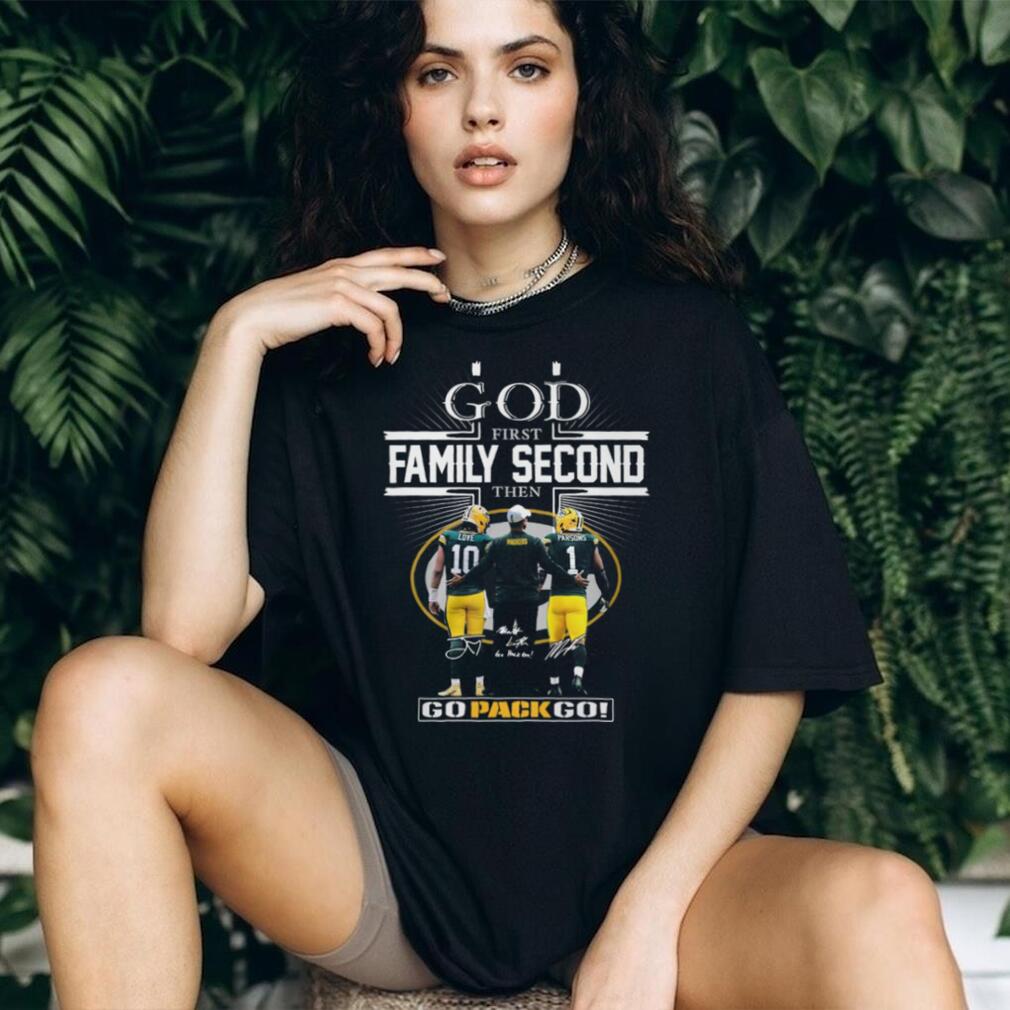 God First Family Second Then Green Bay Packers Love Parsons Signatures T Shirt