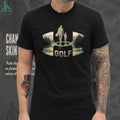 Golf Dad and Son Scenic Silhouette Logo T Shirt