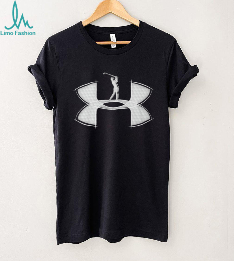 Golf Swing Silhouette Dimple Texture Athletic Logo T Shirt