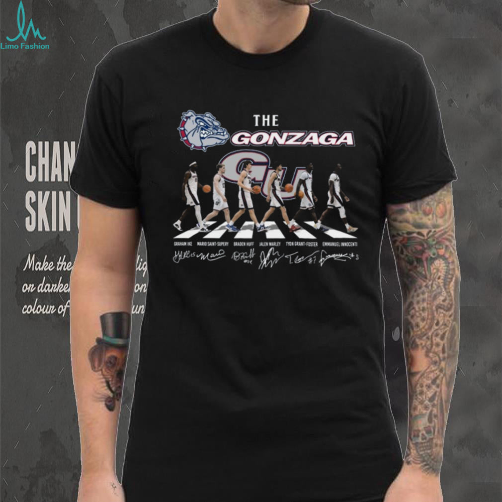 Gonzaga Bulldogs Abbey Road Basketball Team Signatures T Shirt