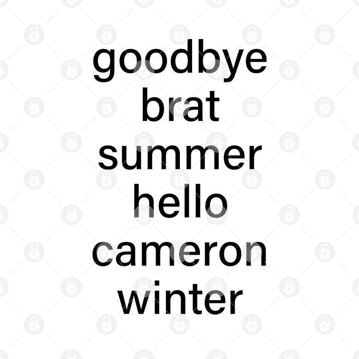 Goodbye Brat Summer Hello Cameron Winter T Shirt