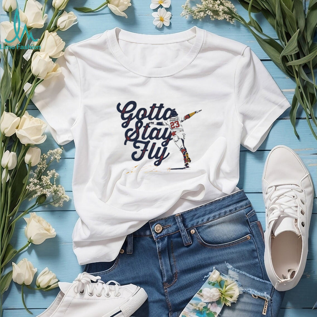 Gotta Stay Fly Baseball Player Action Silhouette T Shirt