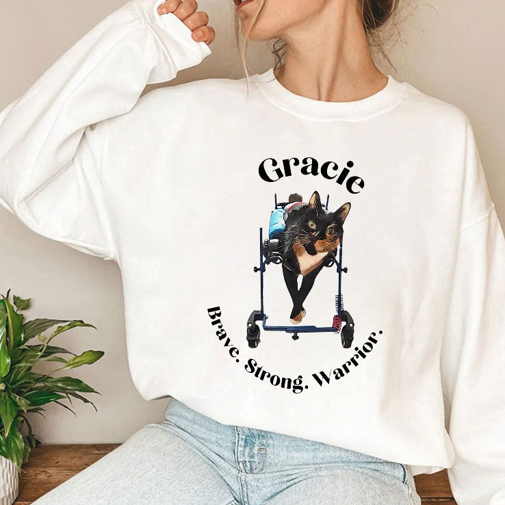 Gracie Cat Brave Strong Warrior T Shirt