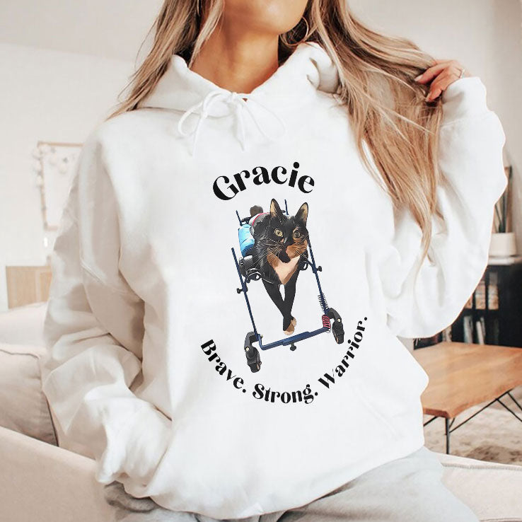 Gracie Cat Brave Strong Warrior T Shirt