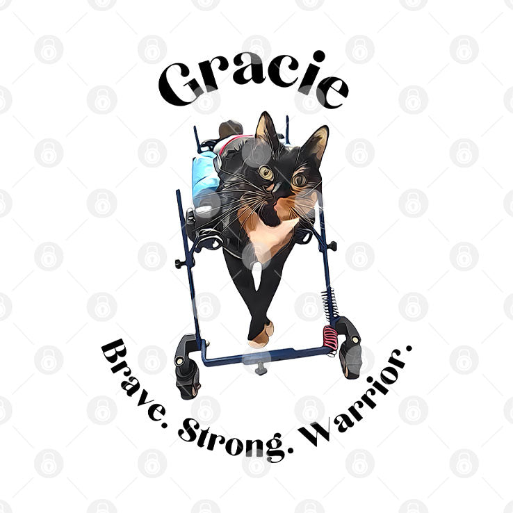 Gracie Cat Brave Strong Warrior T Shirt