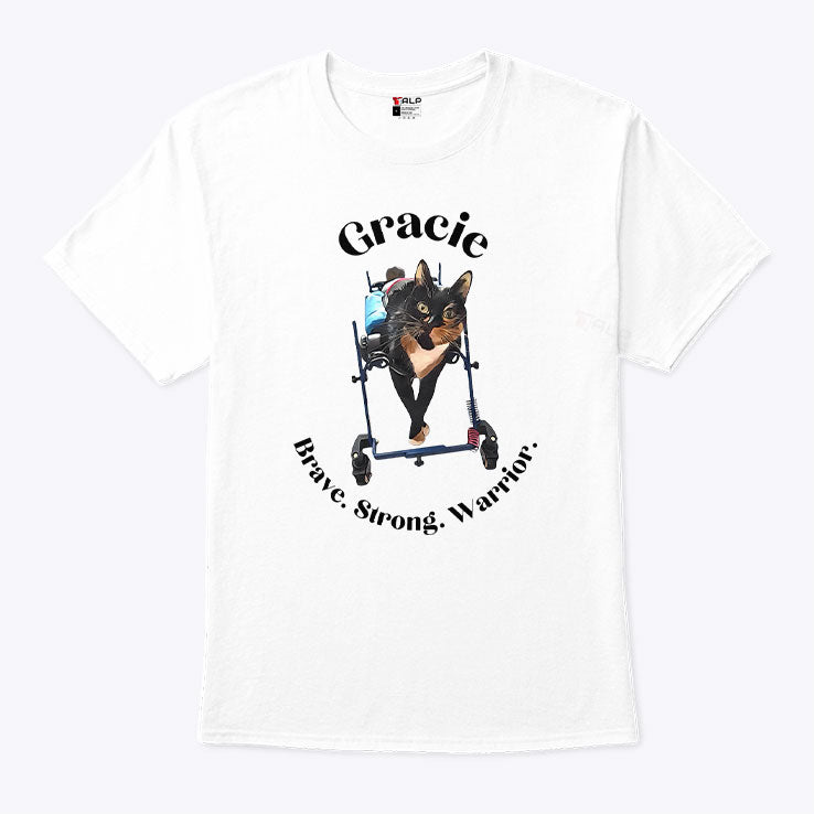 Gracie Cat Brave Strong Warrior T Shirt