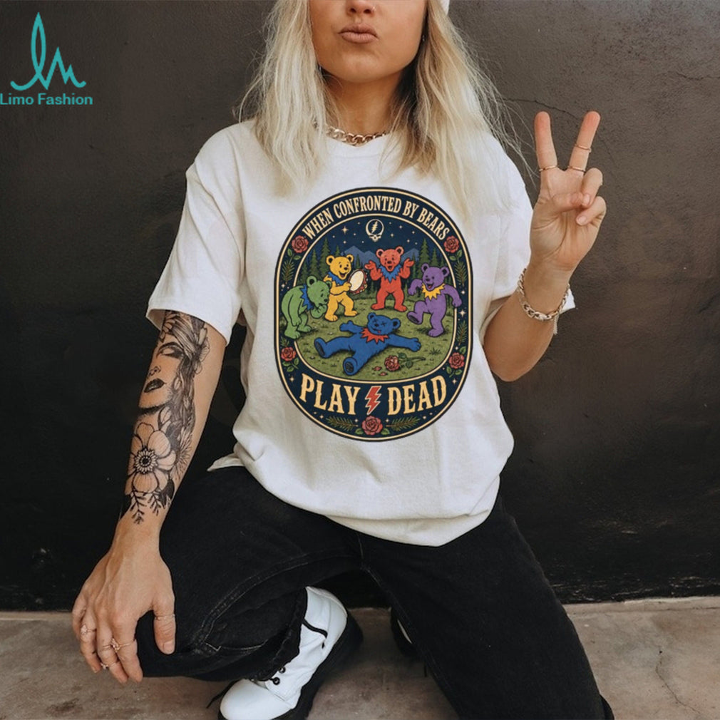 Grateful Dead Bears Play Dead Music Band Parody Graphic T Shirt