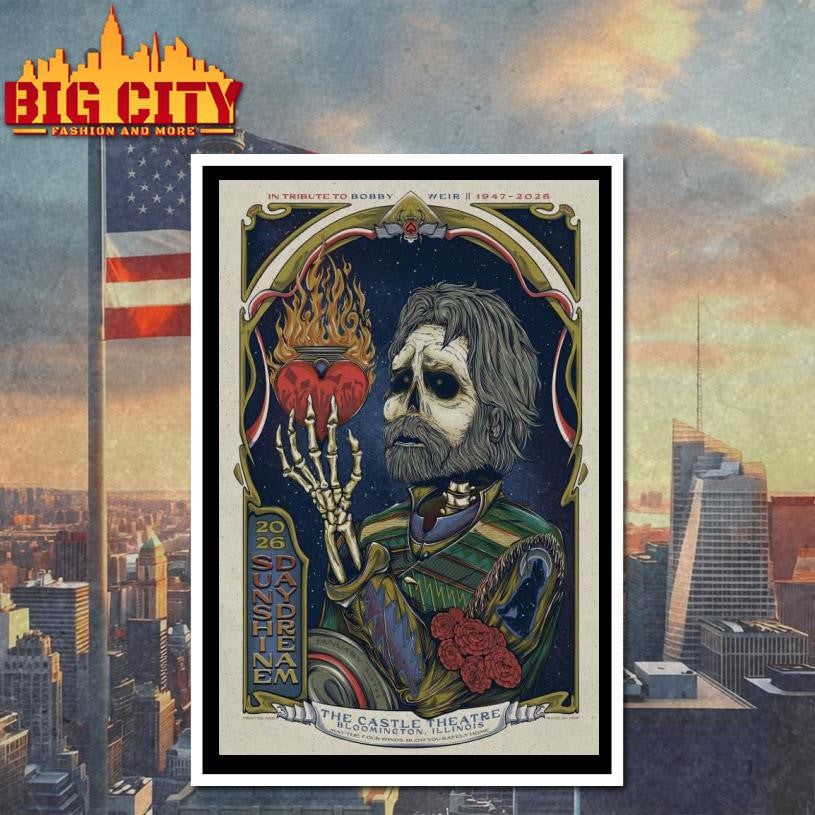 Grateful Dead Bobby Weir The Castle Theatre Bloomington, IL Jan 30 2026 Poster Shirt