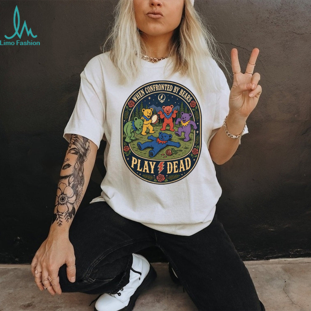 Grateful Dead Dancing Bears When Confronted By Bears Play Dead Vintage T Shirt