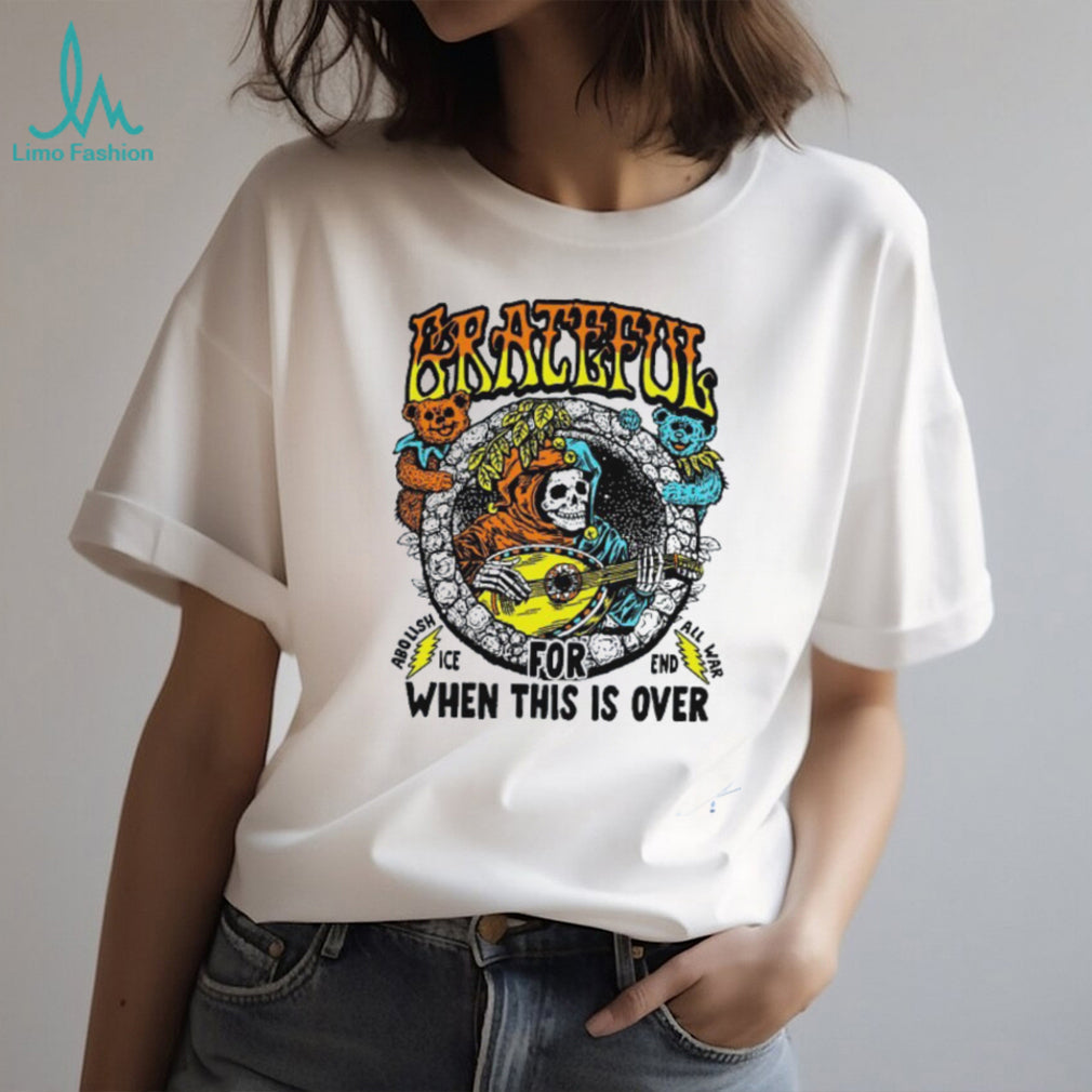 Grateful Dead Skeleton Banjo Player Abolish ICE End All War Vintage T Shirt