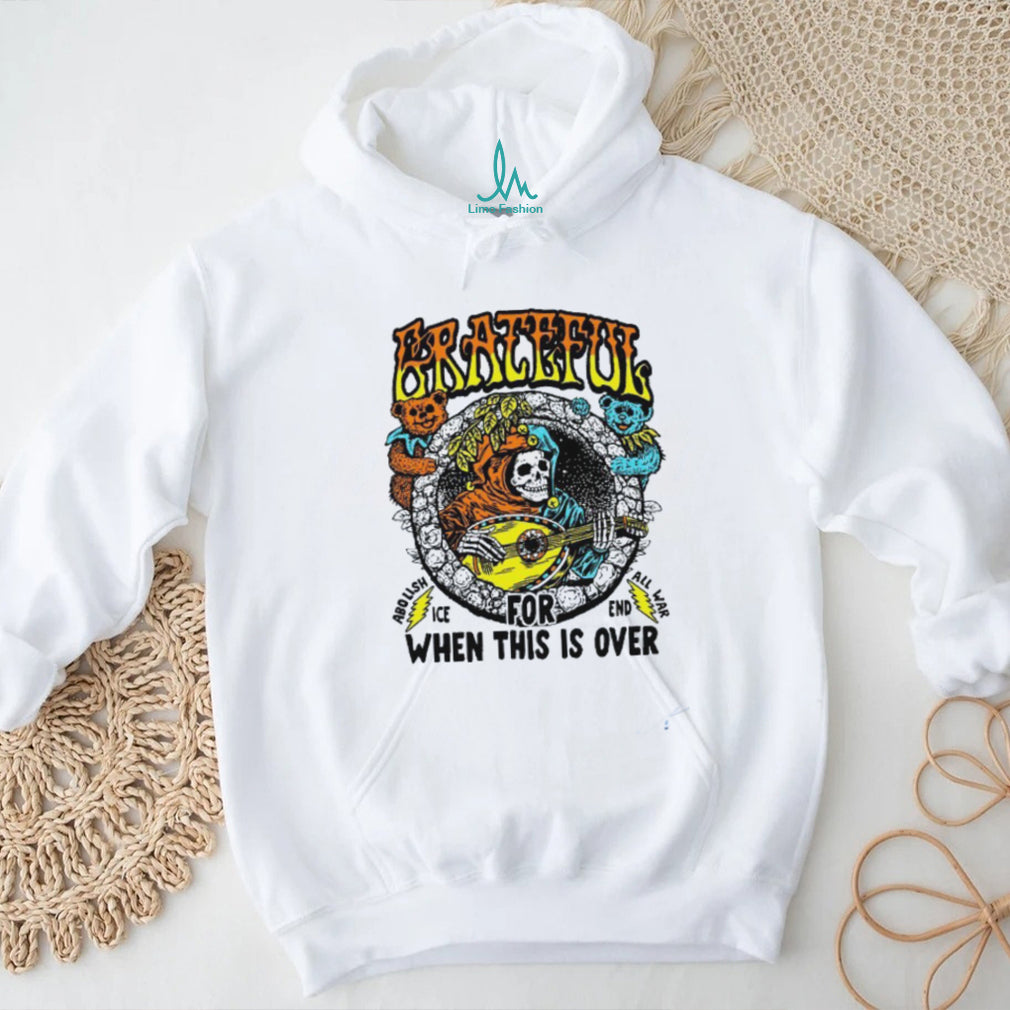 Grateful Dead Skeleton Banjo Player Abolish ICE End All War Vintage T Shirt