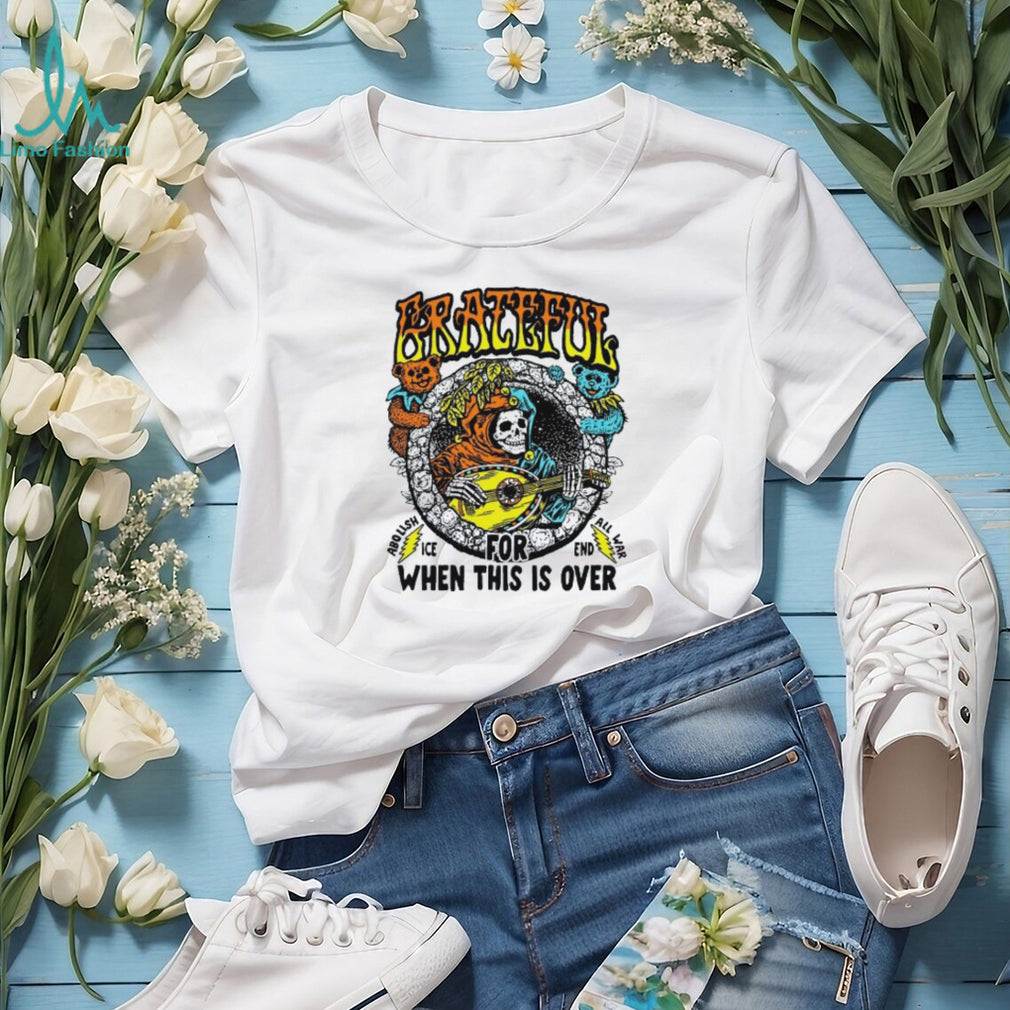 Grateful Dead Skeleton Banjo Player Abolish ICE End All War Vintage T Shirt