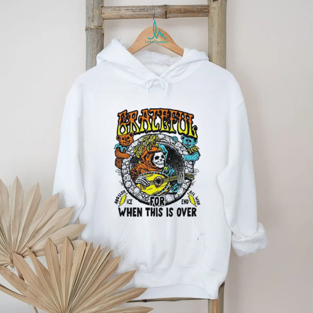 Grateful Dead Skeleton Banjo Player Abolish ICE End All War Vintage T Shirt