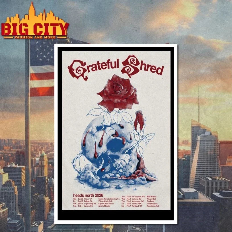 Grateful Shred Heads Tour North 2026 Poster t-shirt