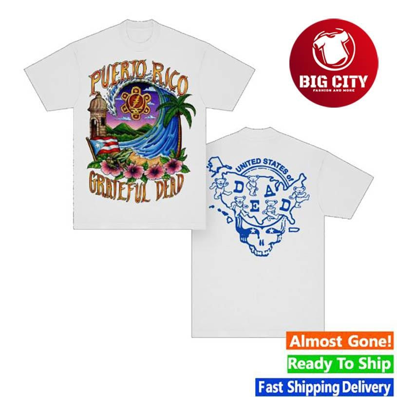 Great Dead Puerto Rico United States Of Dead Two Sided Shirt