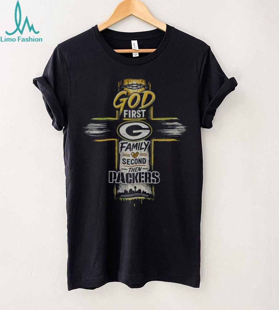 Green Bay Packers God First Family Second Then Packers Christian Football Fans Gift Shirt