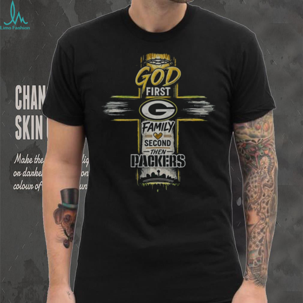 Green Bay Packers God First Family Second Then Packers Christian Football Fans Gift Shirt