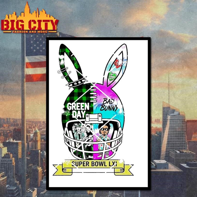 Green Day x Bad Bunny Helmet Design Shirt