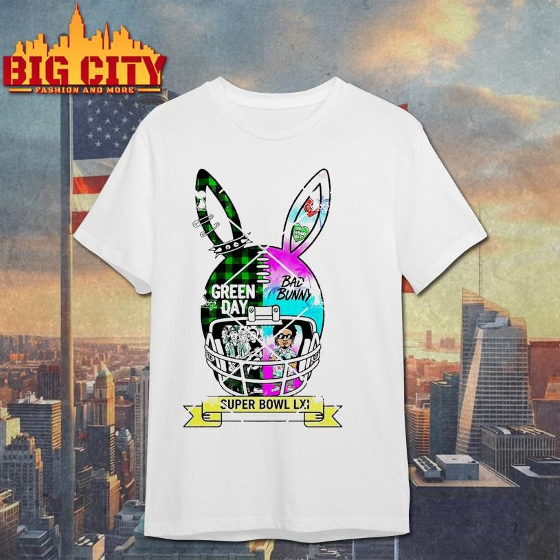 Green Day x Bad Bunny Helmet Design Shirt