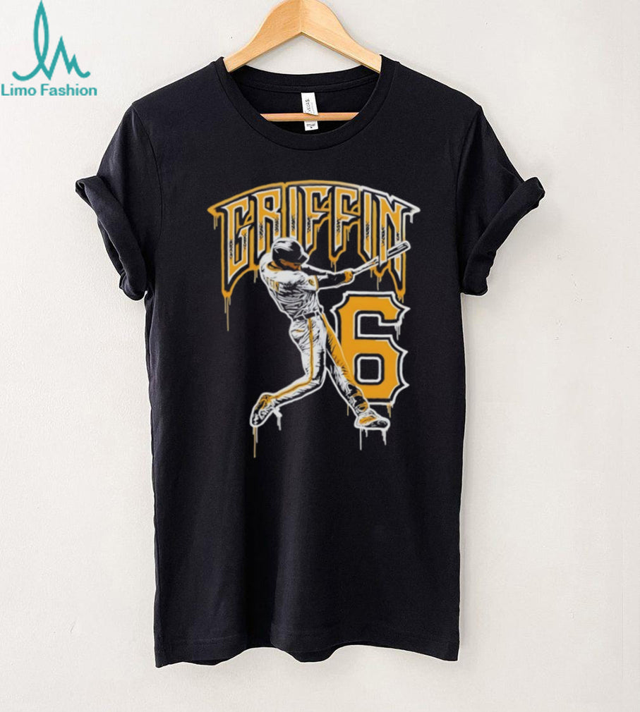 Griffin 6 Baseball Player Drip Effect Vintage T Shirt
