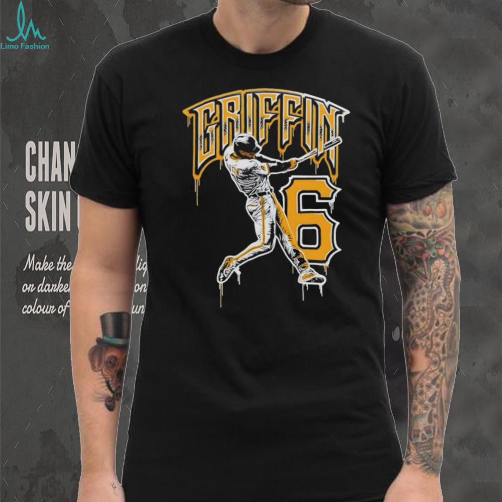 Griffin 6 Baseball Player Drip Effect Vintage T Shirt