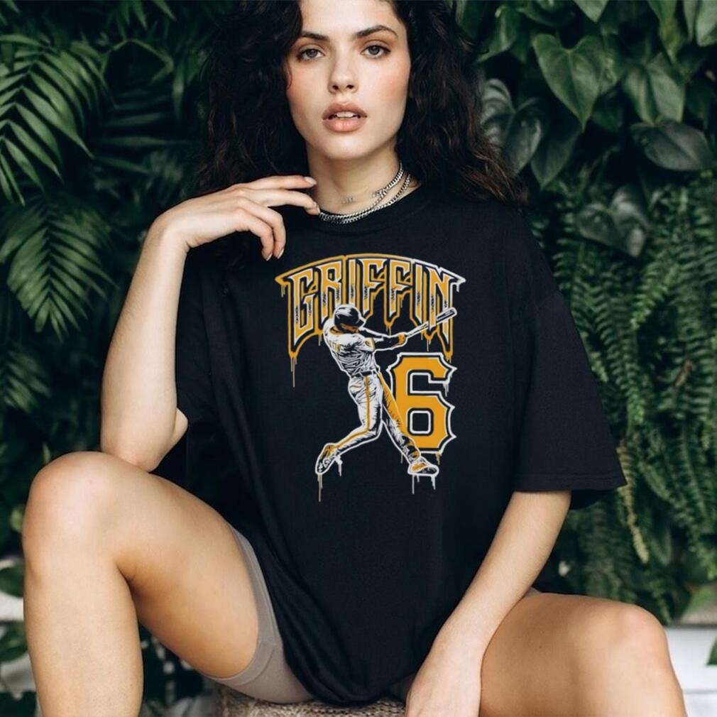 Griffin 6 Baseball Player Drip Effect Vintage T Shirt