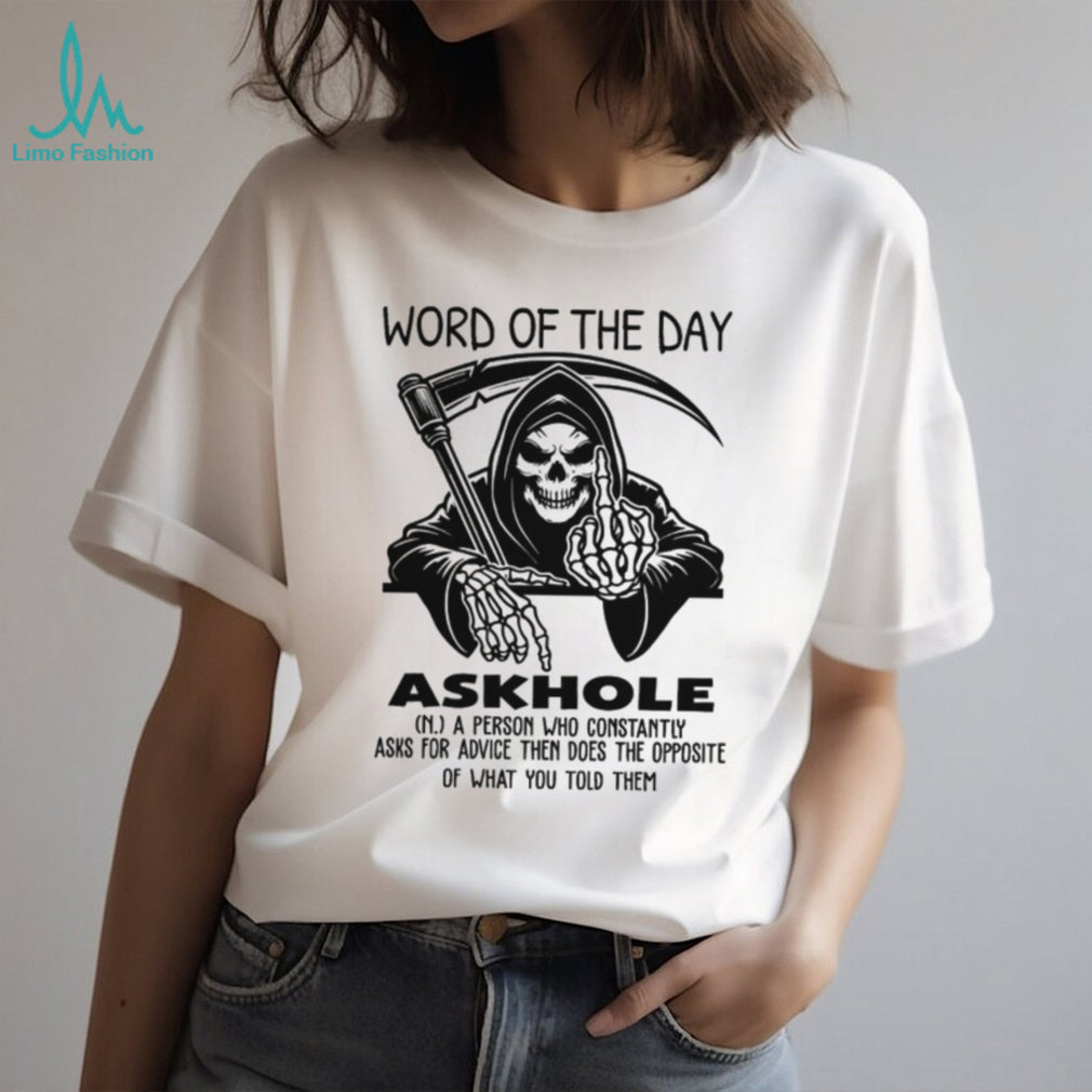Grim Reaper “Askhole” Dictionary Definition Funny Graphic Tee