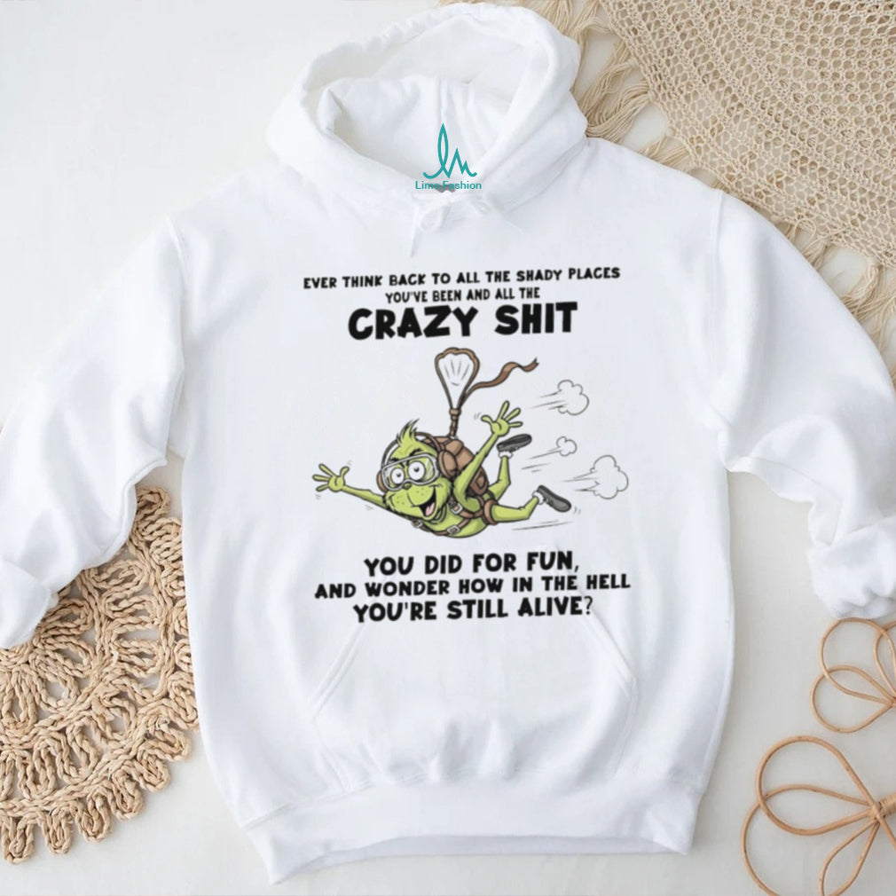 Grinch Skydiving Crazy Shit I Did For Fun Funny Parachute T Shirt