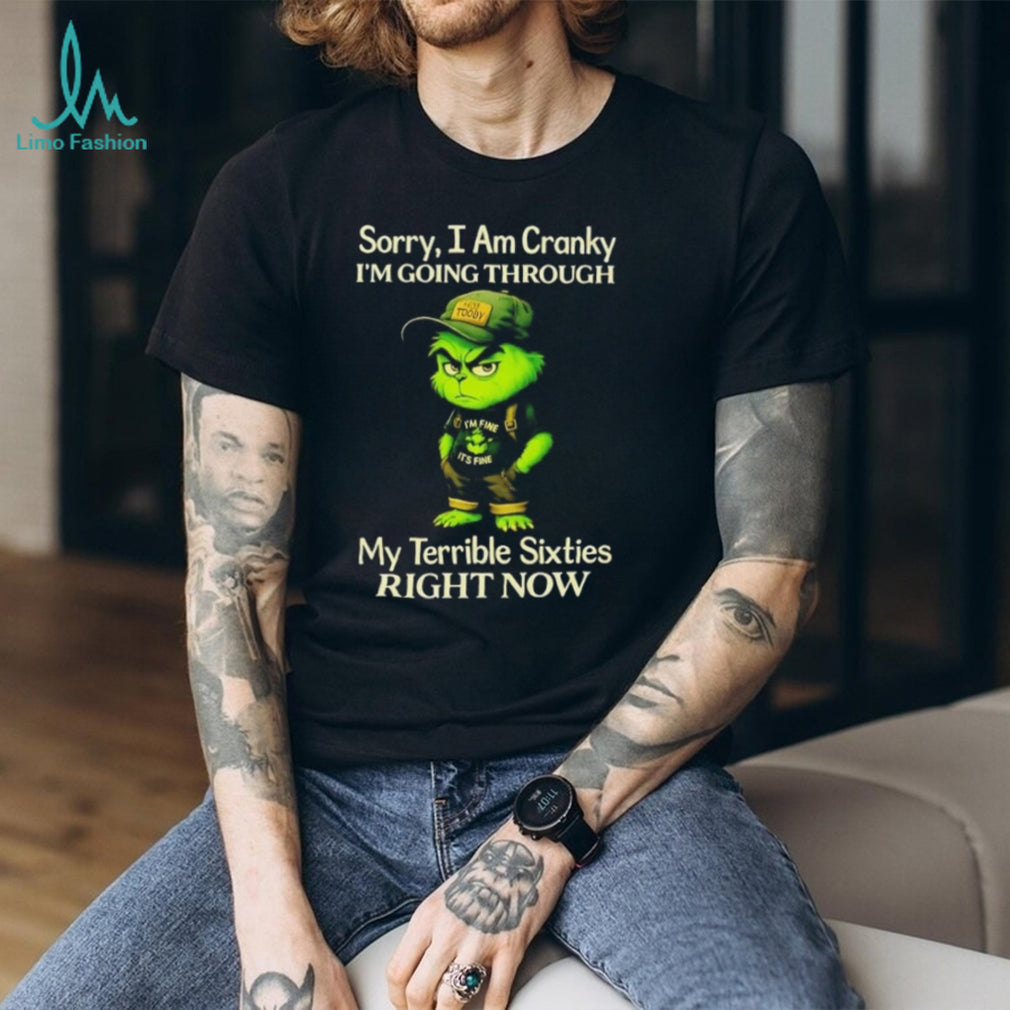 Grinch sorry I am cranky I’m going through my terrible sixties right now shirt