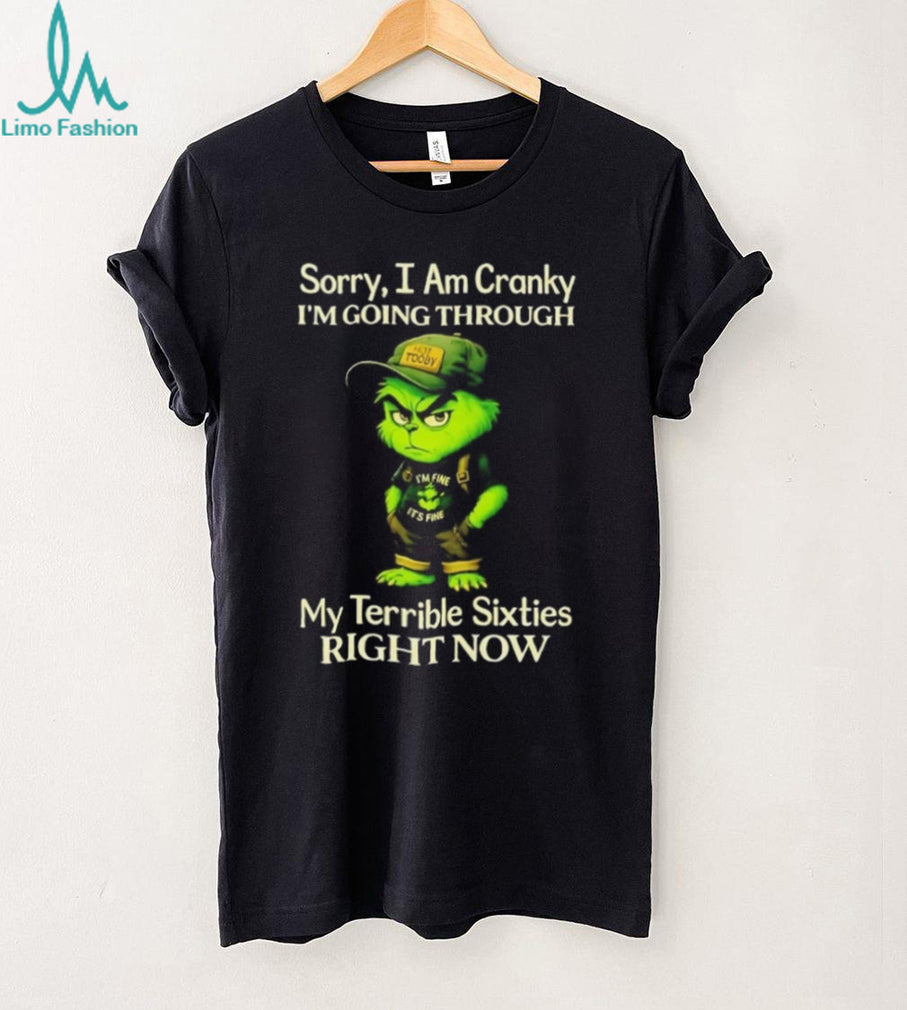 Grinch sorry I am cranky I’m going through my terrible sixties right now shirt