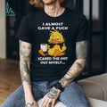 Grumpy Duck Drinking Coffee Sassy Humor Graphic T Shirt