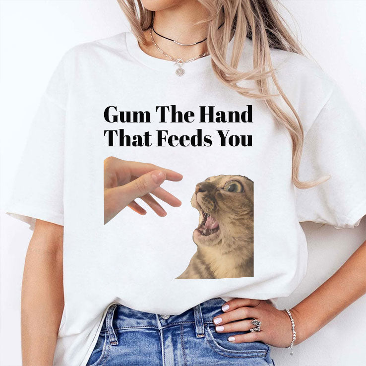 Gum The Hand That Feeds You Cat Shirt