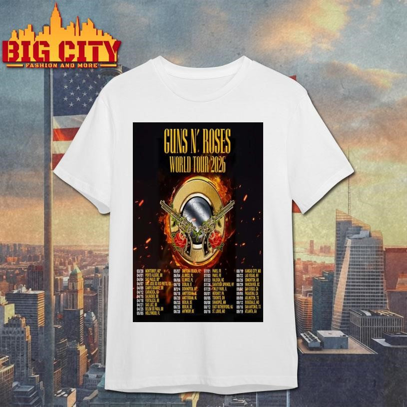 Guns N’ Roses World Tour 2026 Poster Shirt