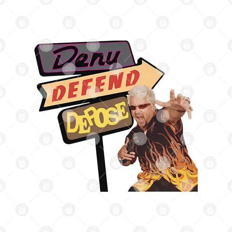 Guy Fieri Deny Defend Depose Drive-ins T Shirt
