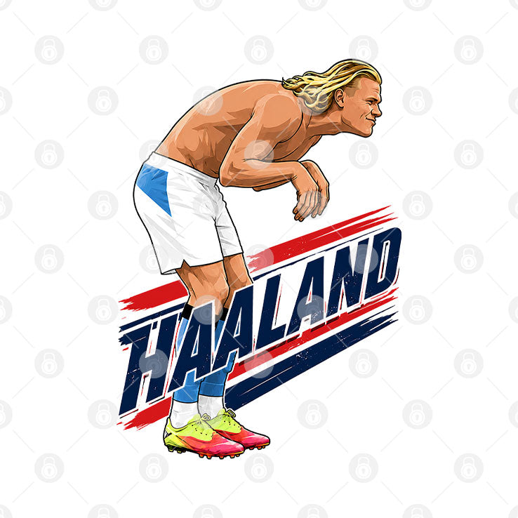 Haaland Cartoon Soccer T Shirt