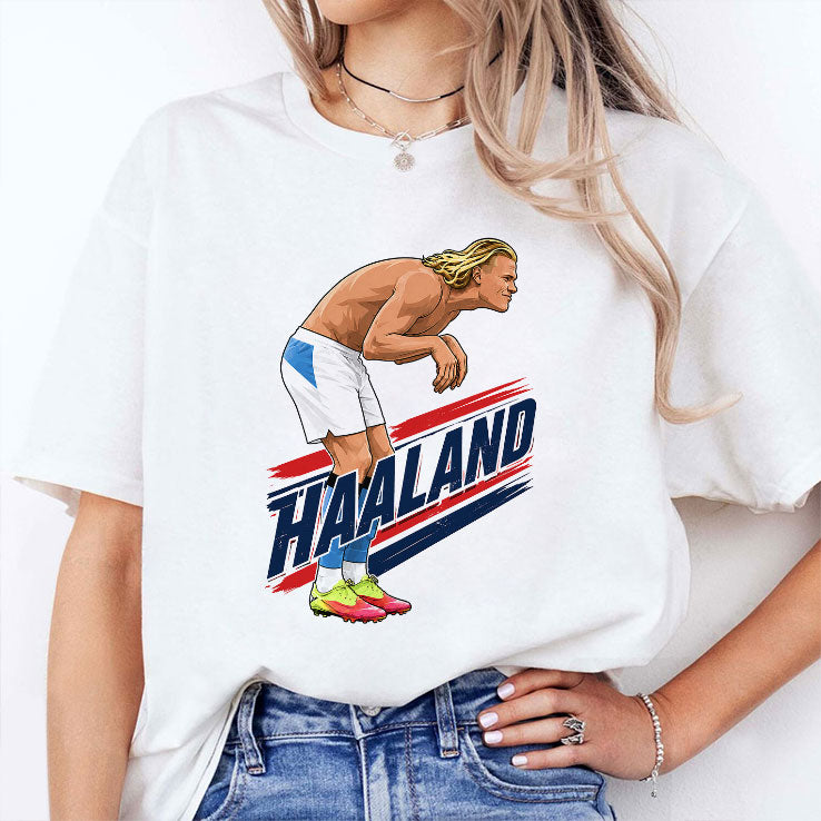 Haaland Cartoon Soccer T Shirt