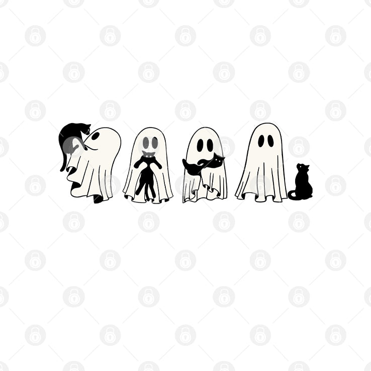 Halloween Black Cat And Ghost Shirt