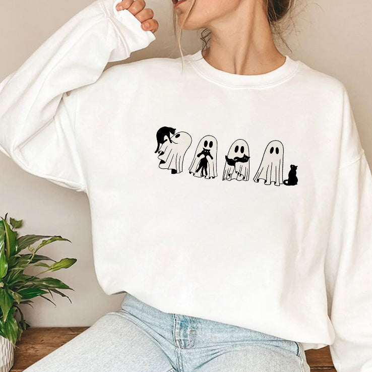 Halloween Black Cat And Ghost Shirt