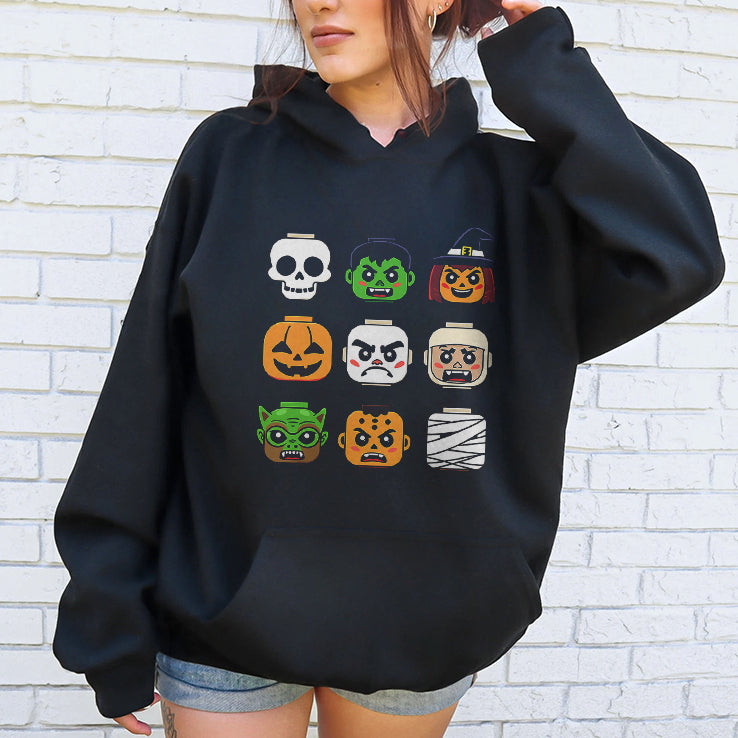Halloween Building Brick Head Pumpkin Ghost Zombie Boys T Shirt