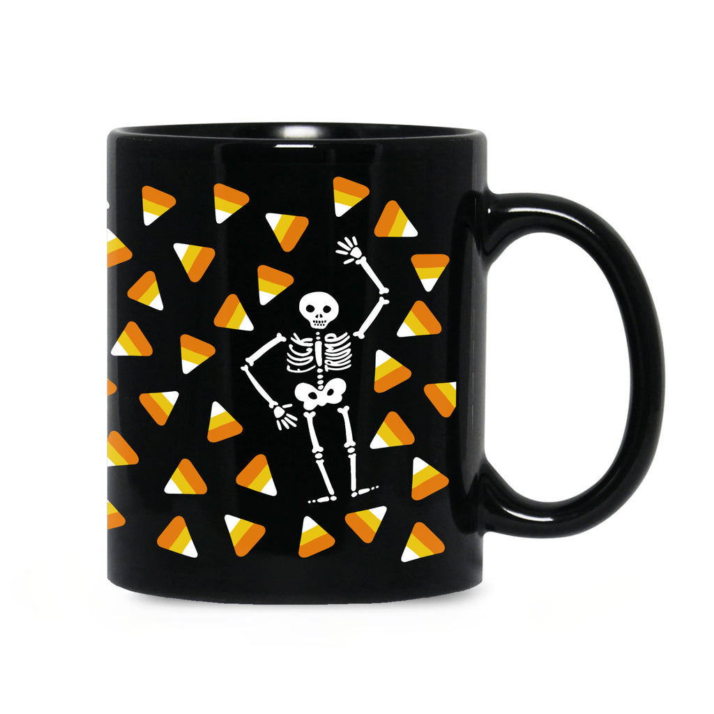 Halloween Candy Corn Skeleton Mug