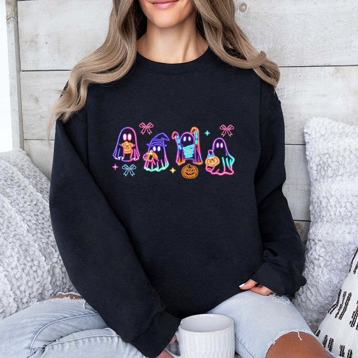 Halloween Ghost Neon T Shirt