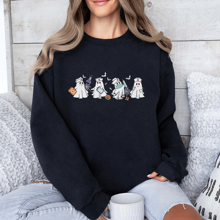 Halloween Ghost Nurse T Shirt