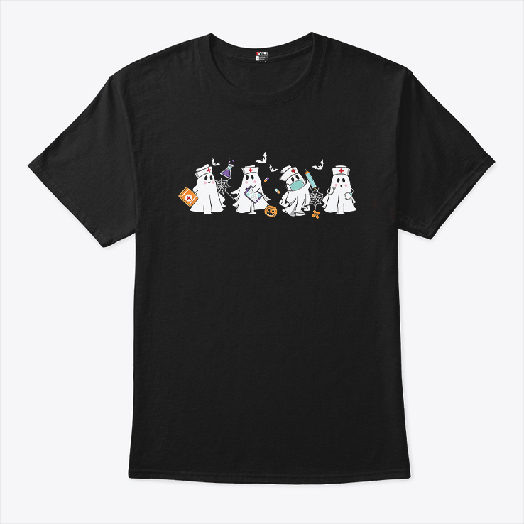 Halloween Ghost Nurse T Shirt
