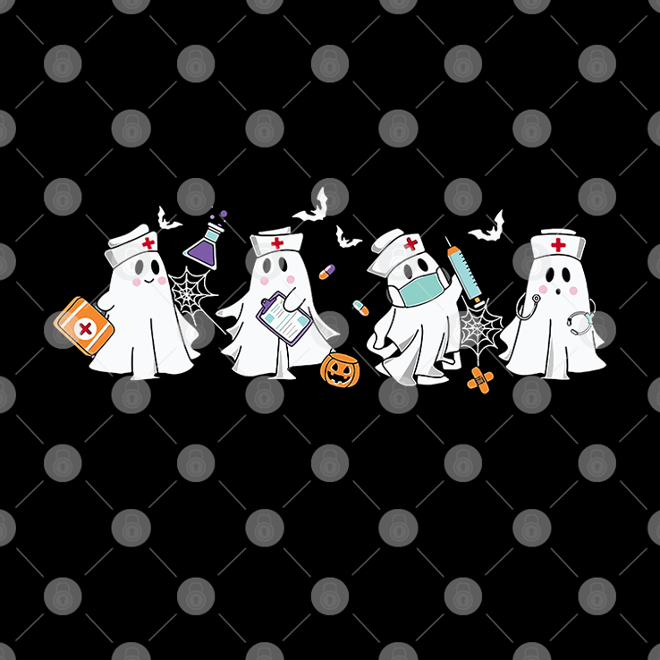 Halloween Ghost Nurse T Shirt