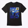 Halloween Starry Night Black Cat Comma La Kamala Harris Shirt