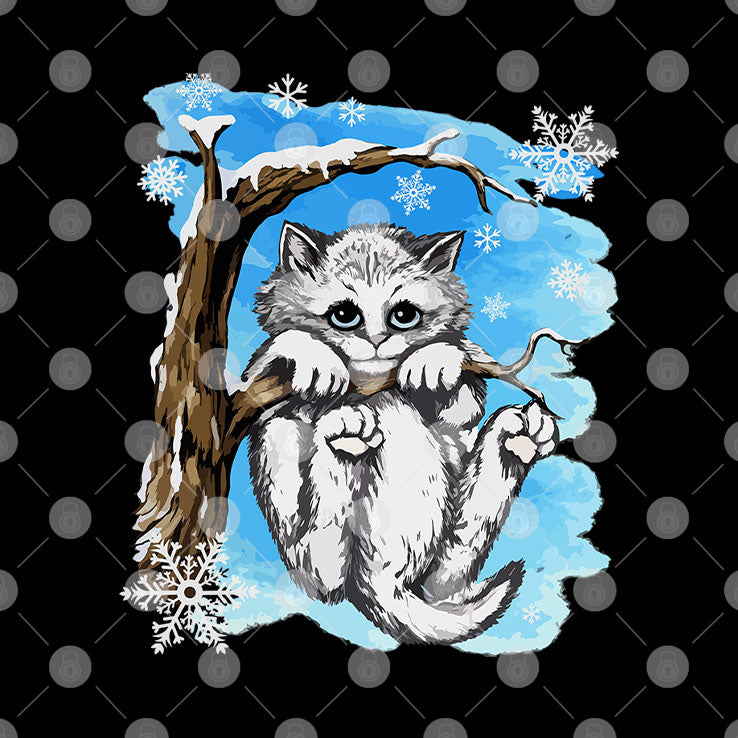 Hang In There Baby Cat In Snow Hoodie