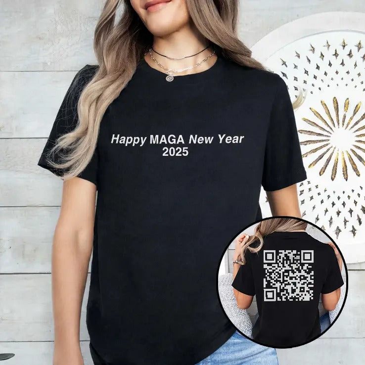 Happy MAGA New Year 2025 Trump Dance Troll QR Shirt
