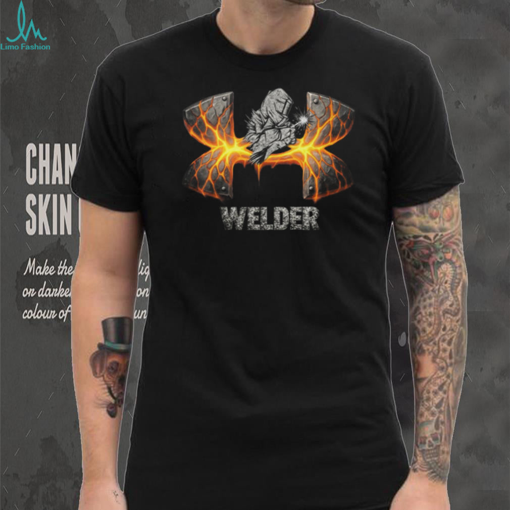 Hardworking Welder Molten Metal Lava Logo Professional Trades T Shirt